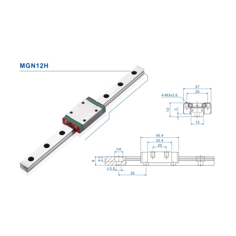 12mmリニアガイドMGN12レール100 150 200  - Linear Rail Mgn12H Set のレビューと価格